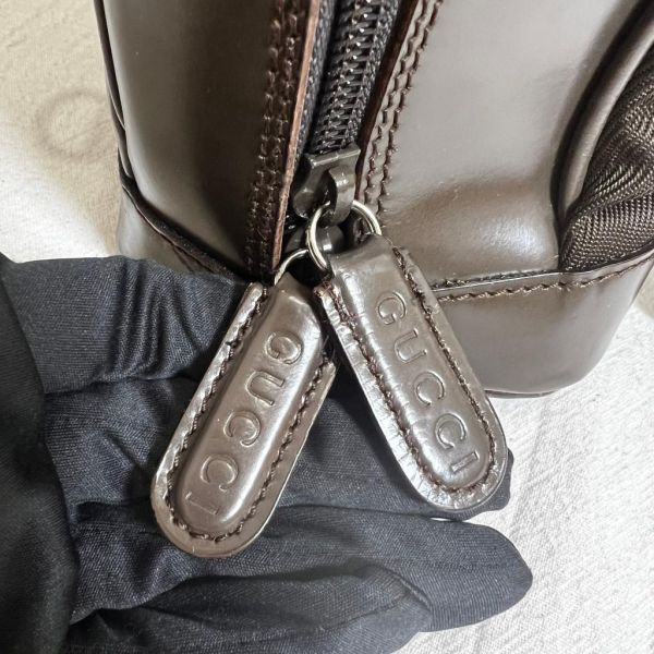 Gucci 竹節帆布單帶後背包 