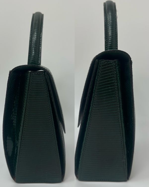 Celine Vintage 綠色蜥蜴皮手提包 