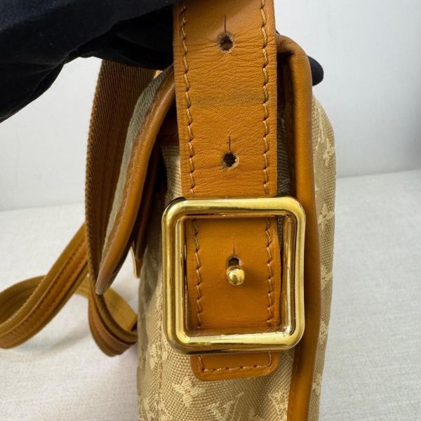 Louis Vuitton 黃色丹寧拼焦糖皮革斜背包 