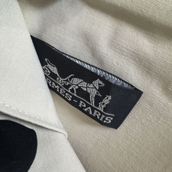 Hermes 髒橘拼色帆布亞麻ㄇ字拉鏈多功能手拿包 