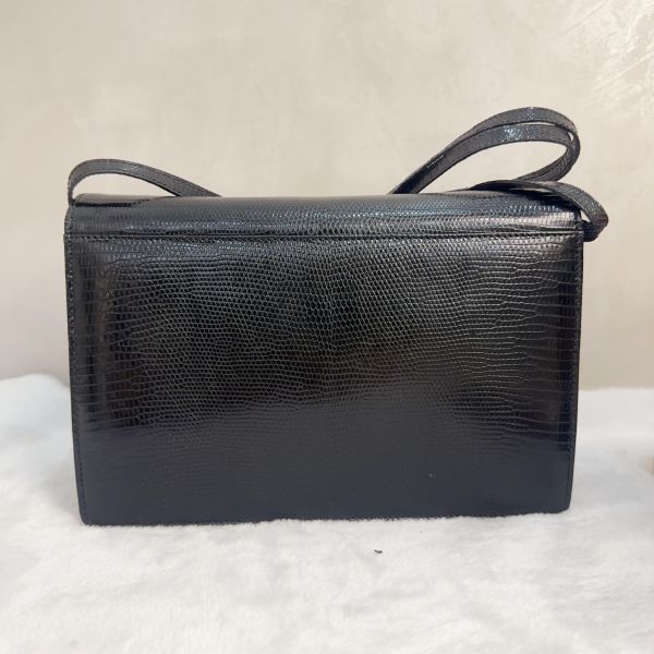 Bottega Veneta 黑色蜥蜴皮晚宴包 