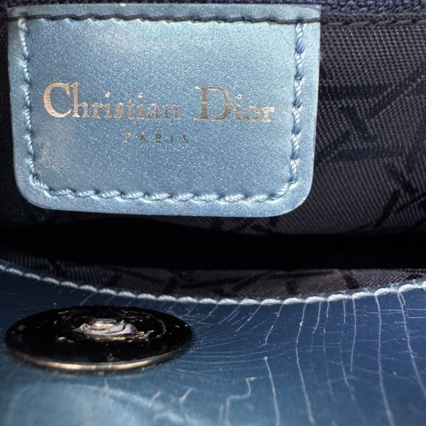 Dior 迪奧 漆皮水藍色手提包 