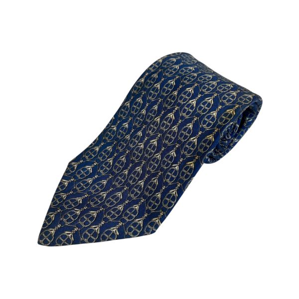 Hermès 藍色鏈條領帶（中古） 