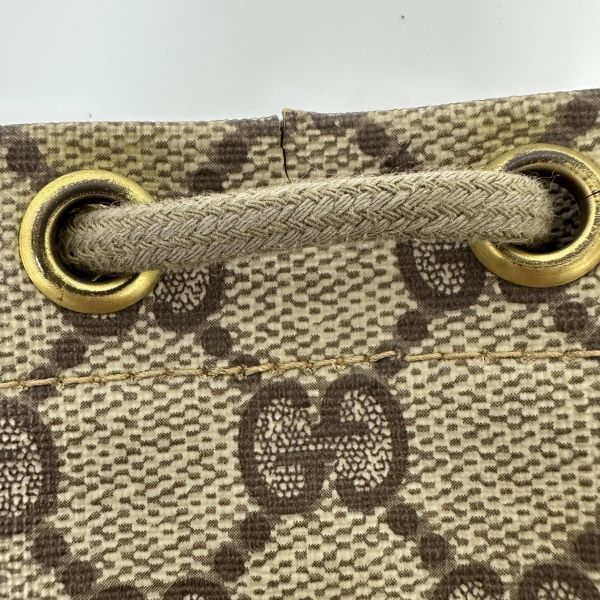 Gucci 古馳 復古 GG Supreme 抽繩手拿包/束口袋 