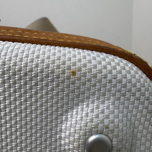Louis Vuitton Damier geant vintage 螢光橘線條縮口水桶包 