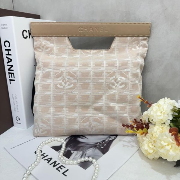 CHANEL 奶茶色冰磚手提包 