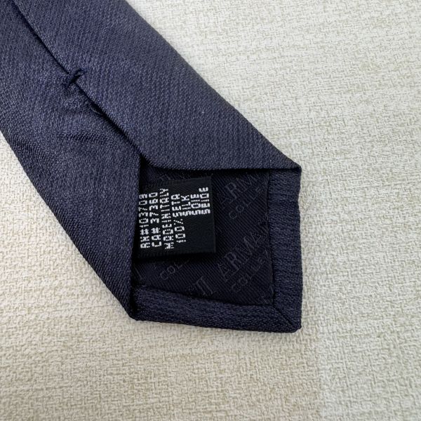 Armani 藍素面 領帶 領結 絲綢（中古） 