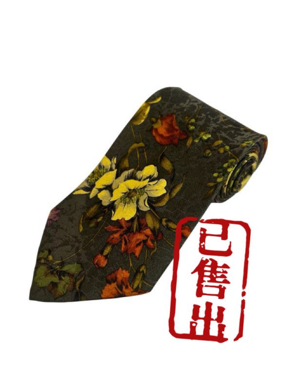 YSL 花卉圖案領帶（中古） 