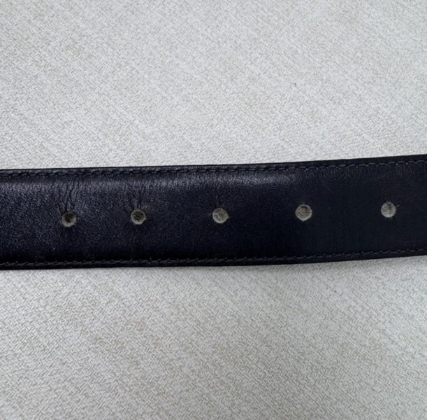Celine 金x銀馬車頭 黑皮革 皮帶 腰帶 