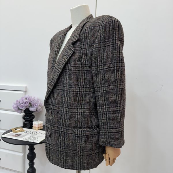 Dior 復古格紋女士西裝外套 