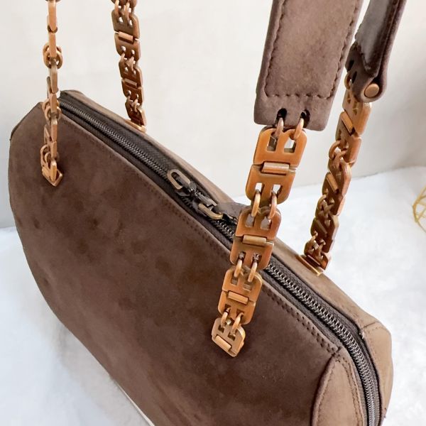 Bally 麂皮金色鏈條肩背包 