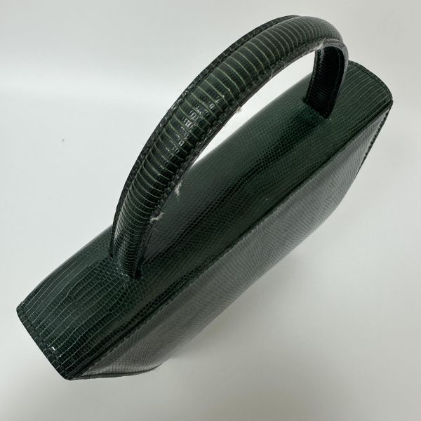 Celine Vintage 綠色蜥蜴皮手提包 