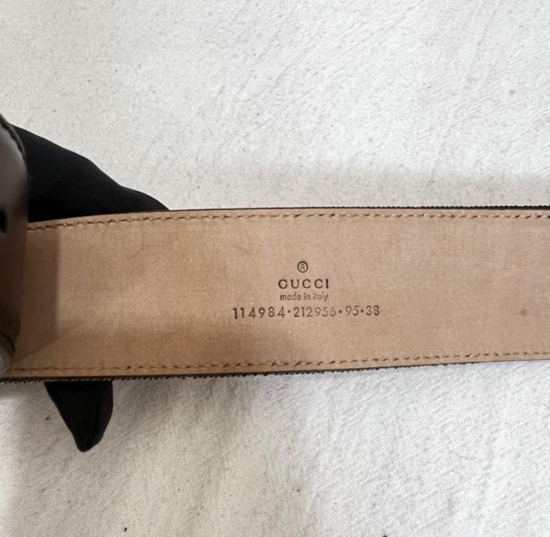 Gucci 經典雙G帆布皮革皮帶 