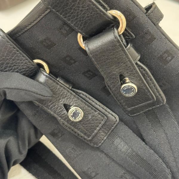 BALLY 黑色帆布背包 