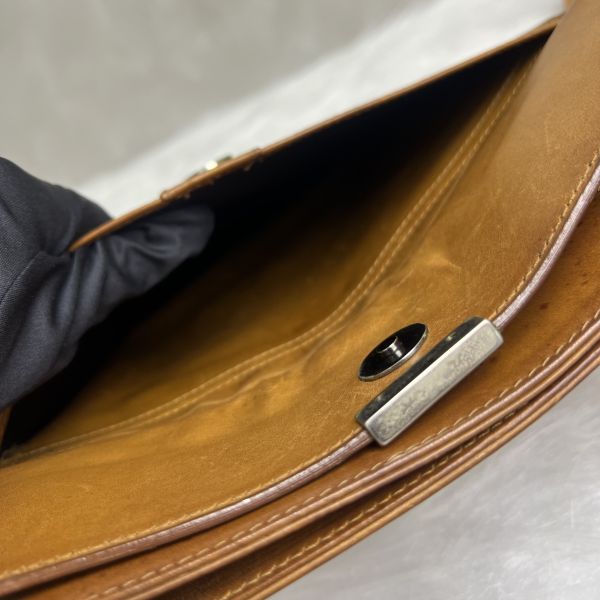 YsL 棕色皮革 斜背包 