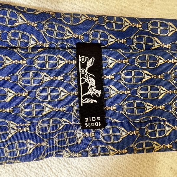 Hermès 藍色鏈條領帶（中古） 