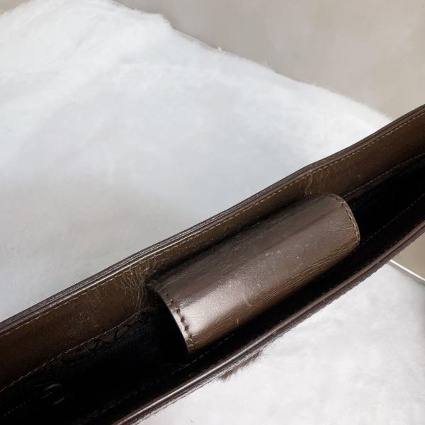 Celine 皮革拼馬毛 復古肩背包 