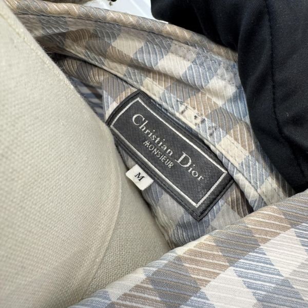 Dior 藍灰格紋襯衫 