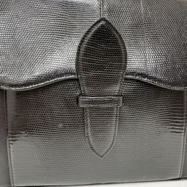 YSL 黑色鱷魚皮 斜挎包 