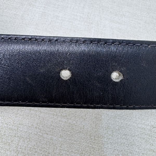 Celine 金x銀馬車頭 黑皮革 皮帶 腰帶 