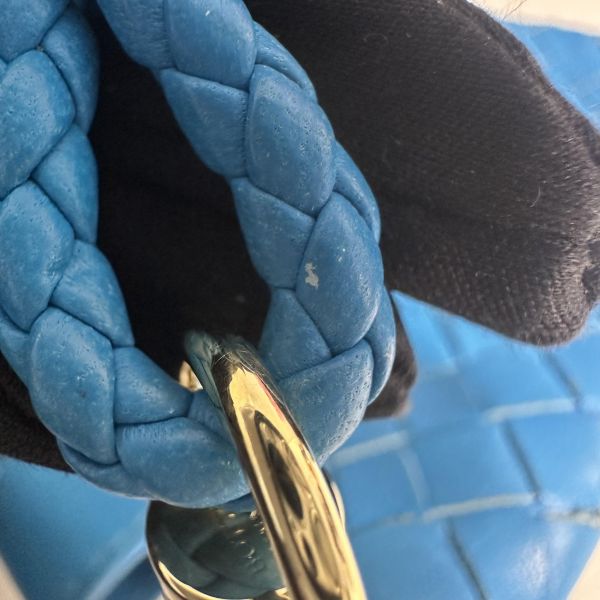 Bottega Veneta 中古藍色小編織多功能手機包 