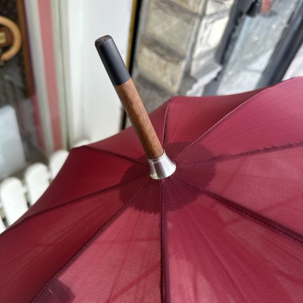 Hermès 愛馬仕 酒紅色長傘 