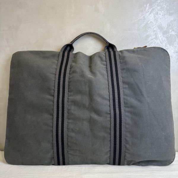 Hermès 愛馬仕 灰色帆布Fourre Tout Porte Documents 商務包 