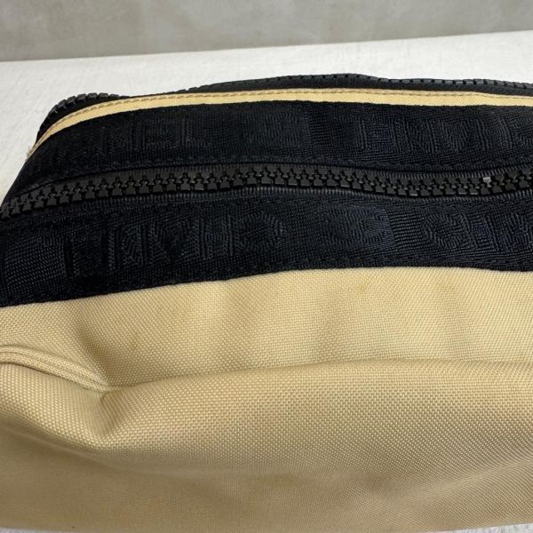 CHANEL奶茶拼黑  帆布手拿包 