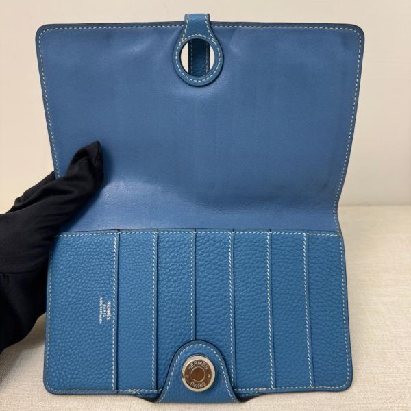 Hermès Béarn Wallet 藍色長夾 