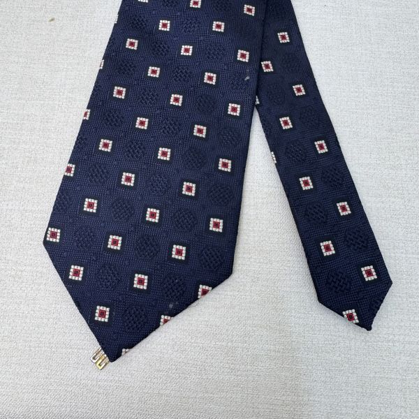 Daks 藍 方形圖紋 領帶（中古） 