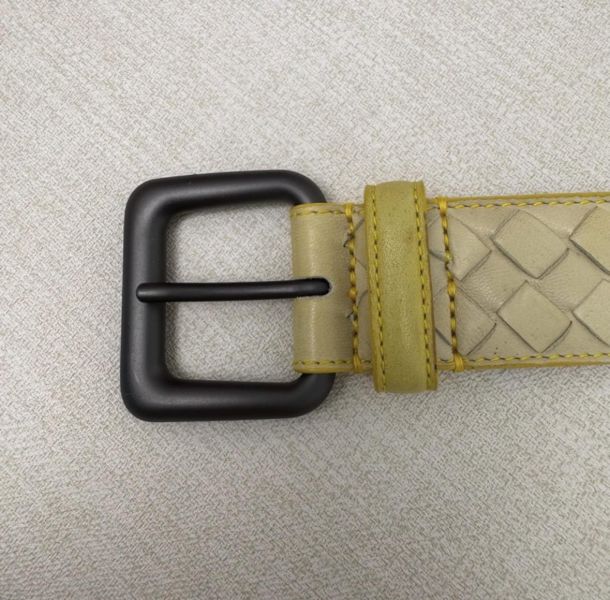 Bottega Venetia 黃 編織銀頭 皮帶 腰帶 