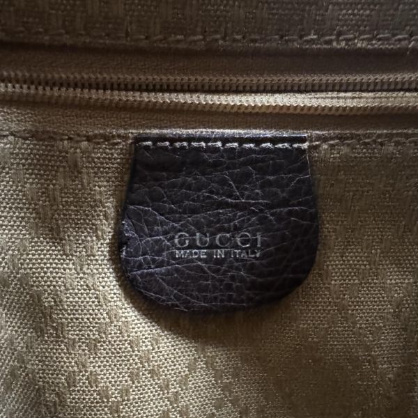 Gucci鴕鳥皮竹節雙肩包 