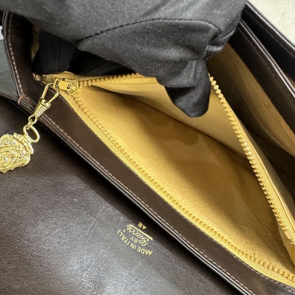 Gucci 馬銜扣 (Horsebit) 復古棕色皮革單肩包* 