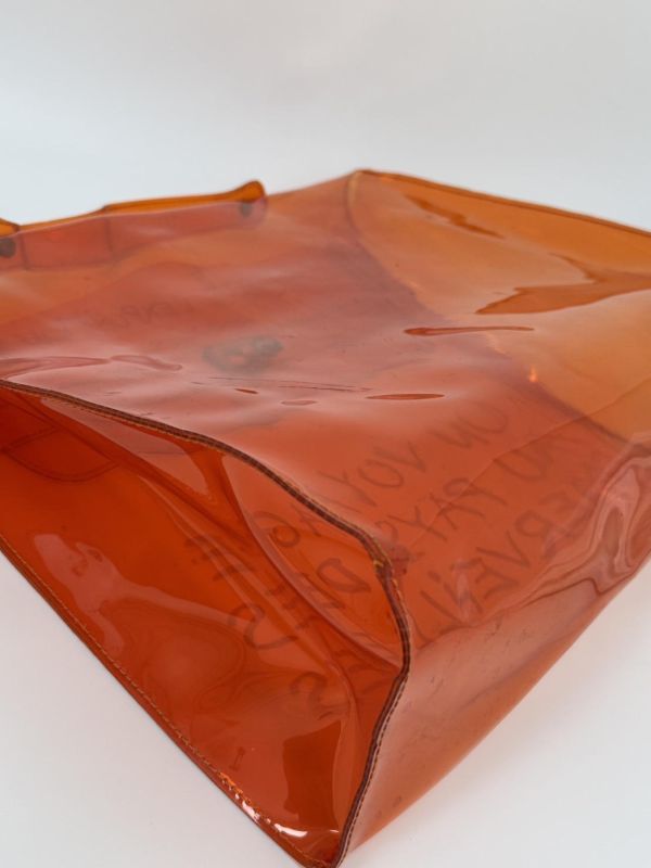 Hermès「Vinyl Kelly」透明橘限量包 