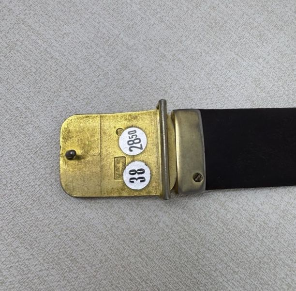 DIOR 金x黑頭 黑皮革 皮帶 腰帶 