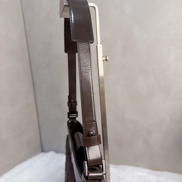 Celine 皮革拼馬毛 復古肩背包 