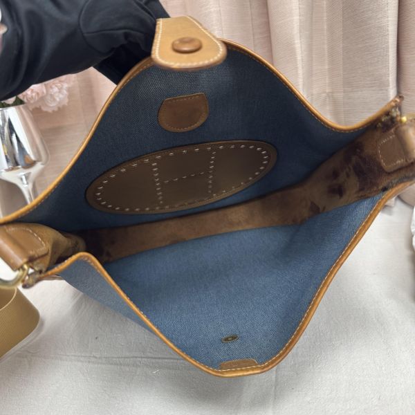 Hermès  Evelyne牛仔帆布包 