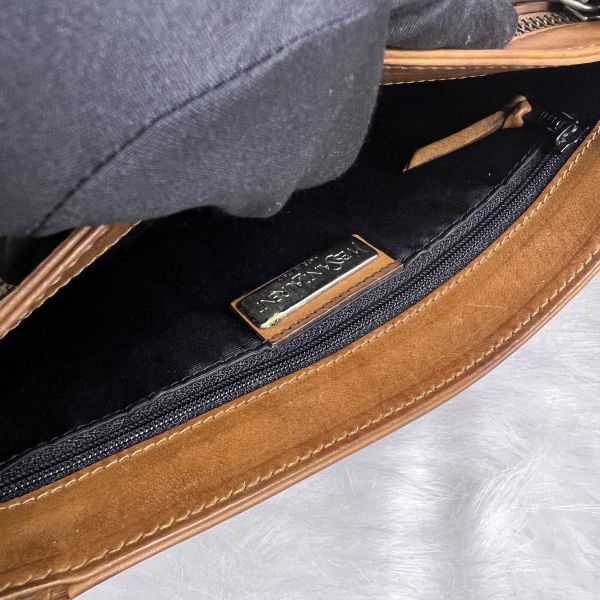 YsL 棕色皮革 斜背包 
