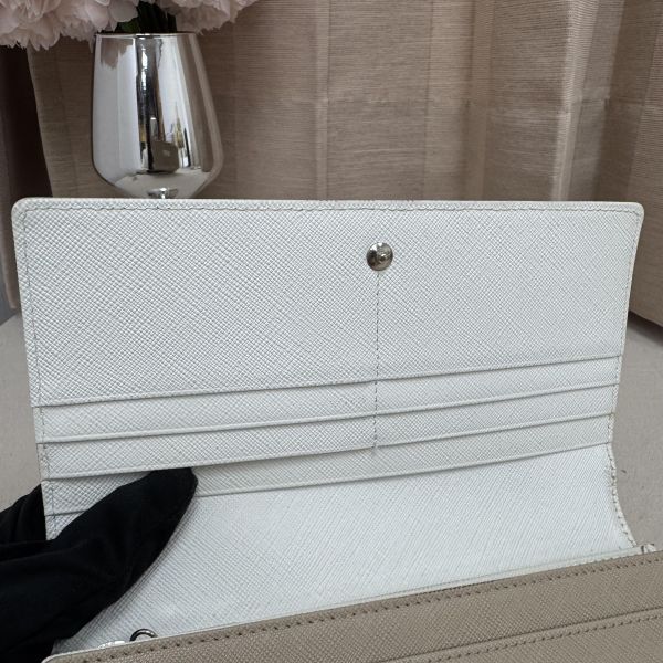 agnes b. 米色長款錢包 