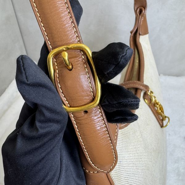 Hermès Trim 31金棕金釦拼帆布 