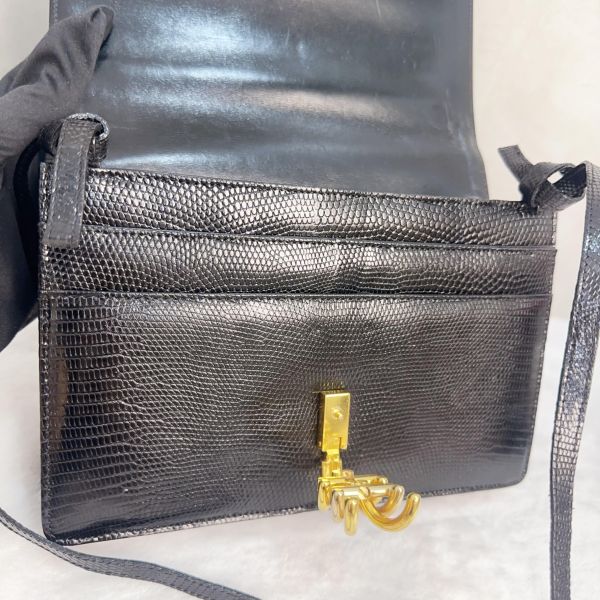 Bottega Veneta 黑色蜥蜴皮晚宴包 