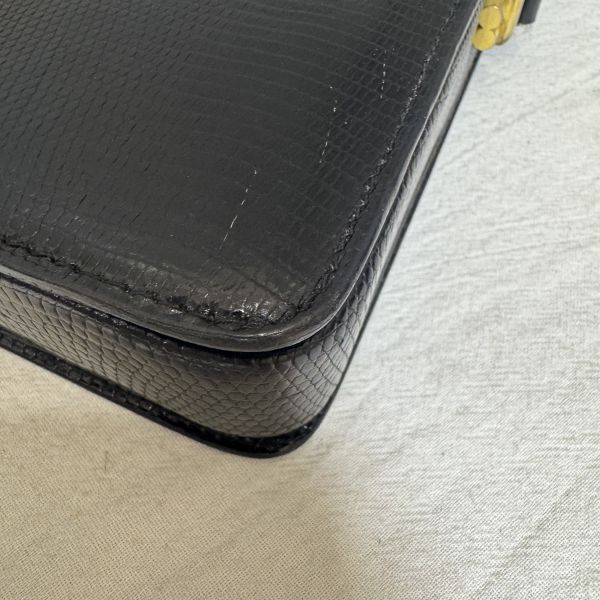 Gucci Vintage Lizard Leather Shoulder Bag 黑色蜥蜴皮單肩包 