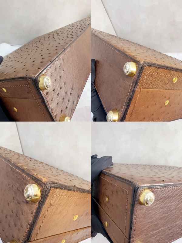 Loewe 復古鴕鳥皮公事包 