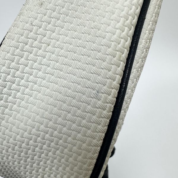 YSL Vintage 中古白色編織皮革信封斜背包包 