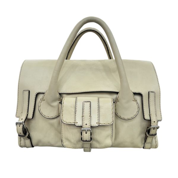 Chloe Edith Bag 米白前口袋手提包 