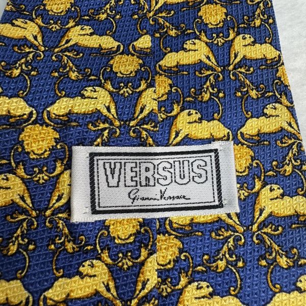 Versus 藍老虎圖紋 領帶（中古） 
