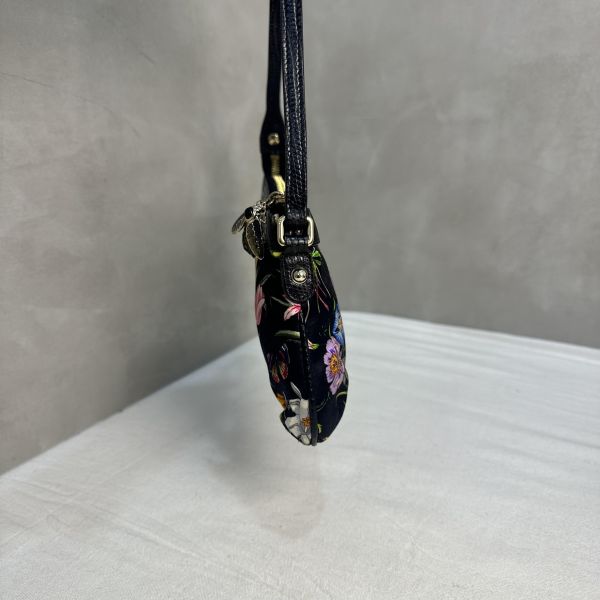 Gucci Flora Pochette Mini 中古蜥蜴皮緞面花卉琉璃小蜜蜂麻將包 