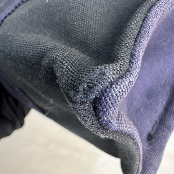 Hermès 中古紫拼黑小號帆布手袋 