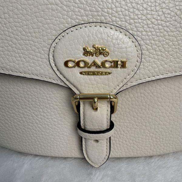COACH Amelia 米白馬鞍包 