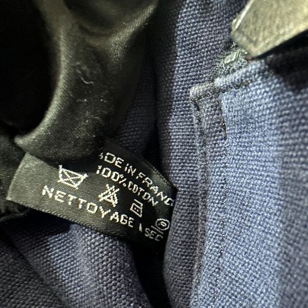 Hermès 中古紫拼黑小號帆布手袋 